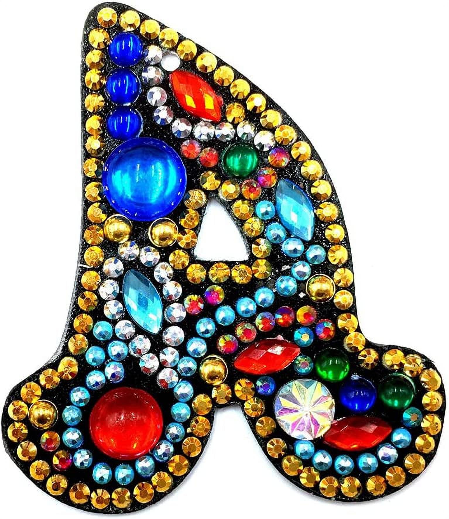 Pikadingnis Diamond Painting Keychains 5D Diamond Art Key Rings Creative 26 English Letters Pattern Pendant Double Sided Diamond Keychain DIY Crafts